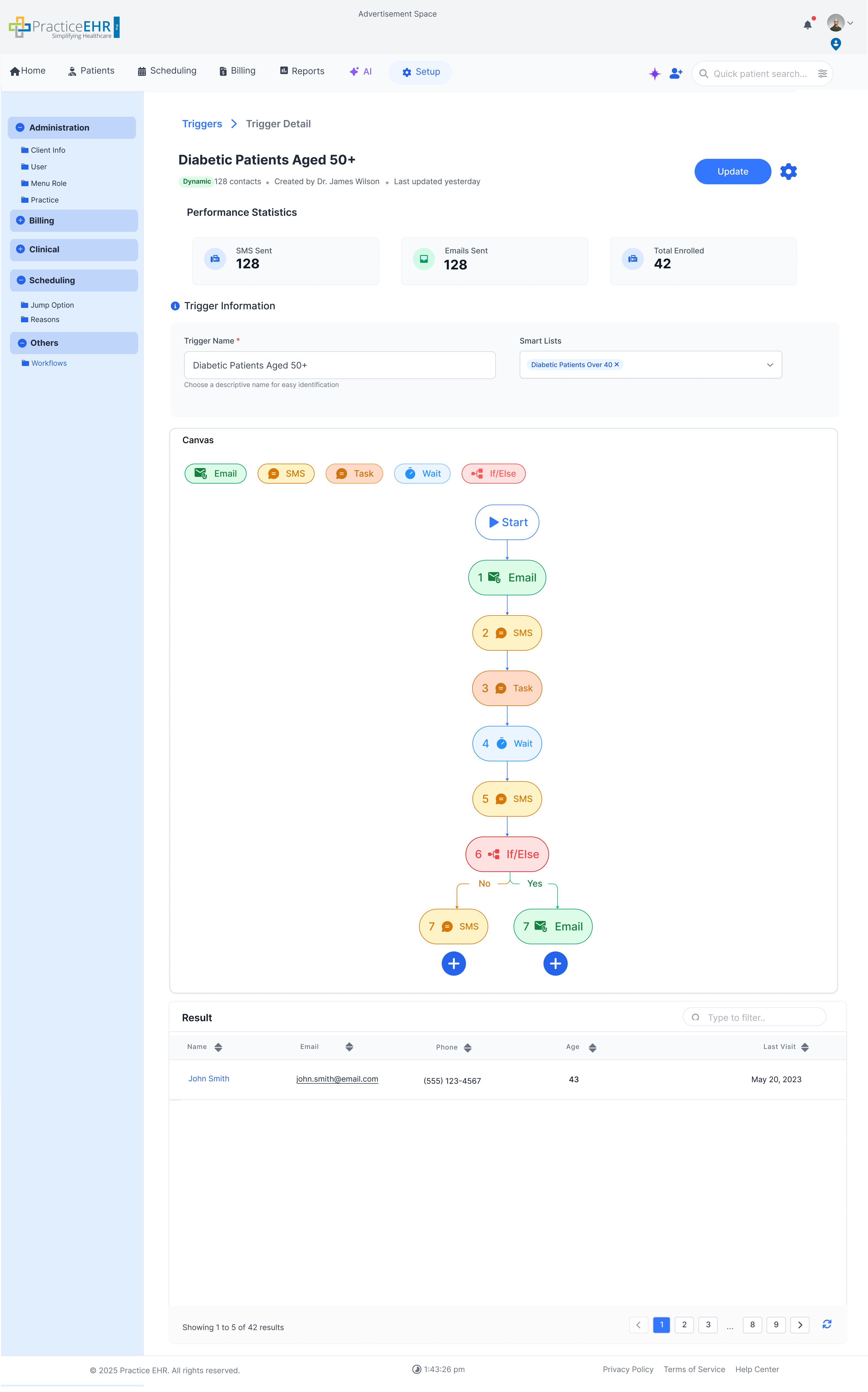 Trigger Routine Detail screen